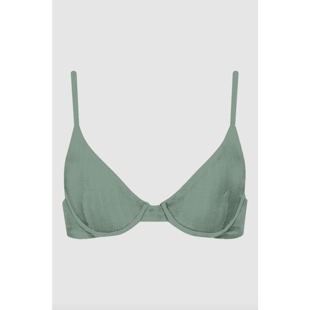 Acacia Swim MANHATTAN Ribbed Bikini Top - Clover - Underwire - XL - NWT